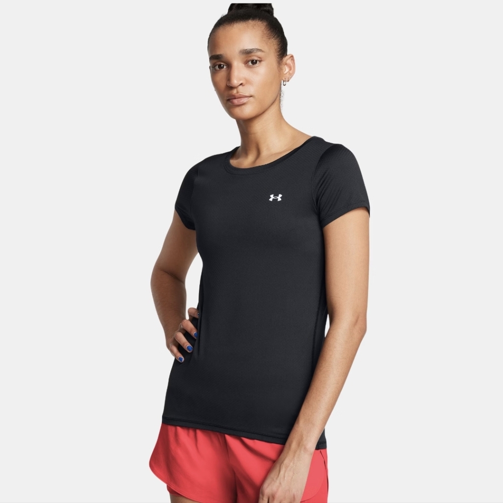Under Armour Heat Gear Womens Short Sleeve Top Black Large